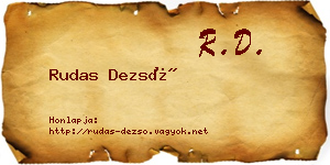 Rudas Dezső névjegykártya